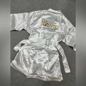White Satin Bride Robe One size Brand New